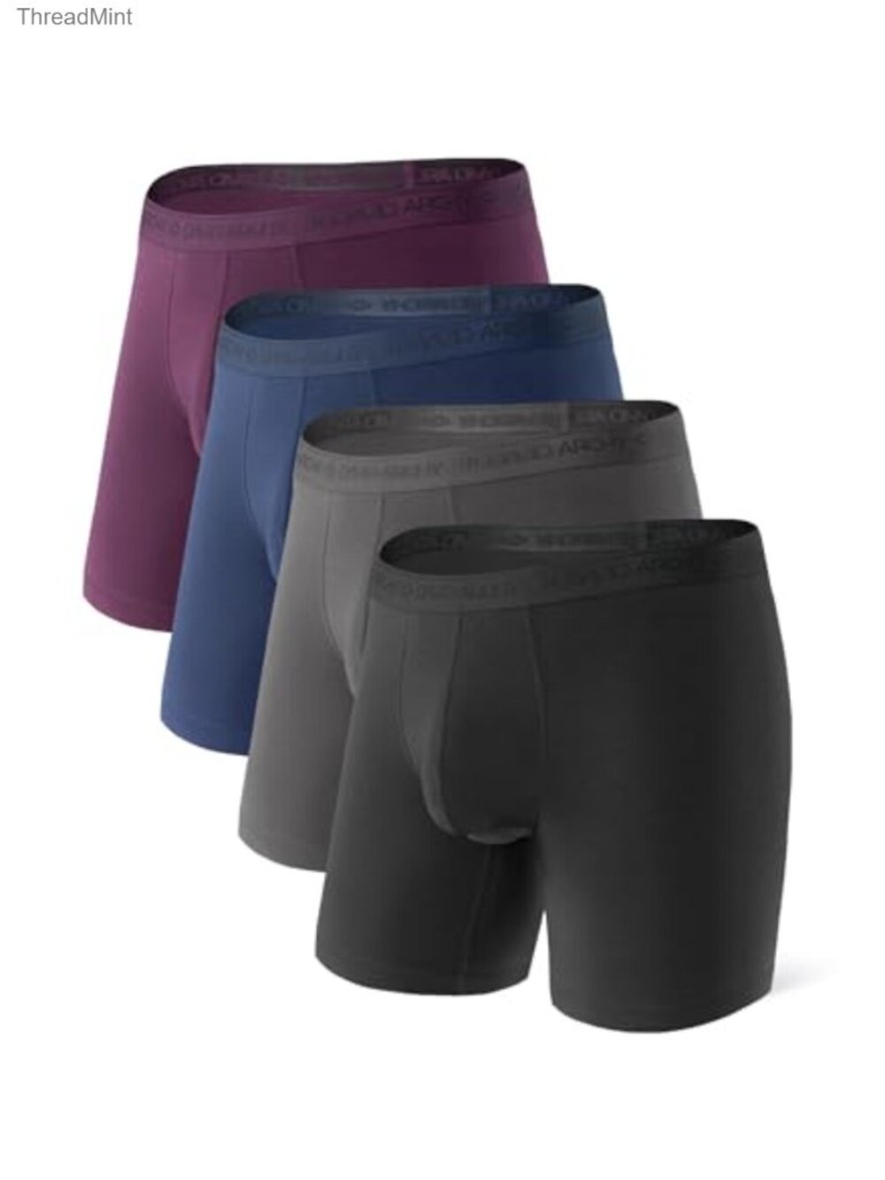 Modal Boxer Briefs Dual Pouch Support Anti-Chafe Stretch Trunks 4 Pack Men's